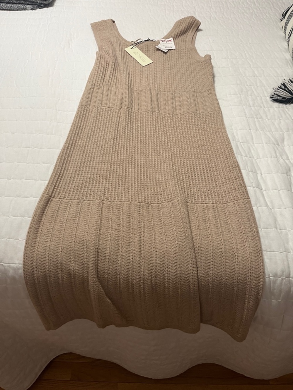 Rachel Zoe Textured Knit Sleeveless Dress in Light Taupe